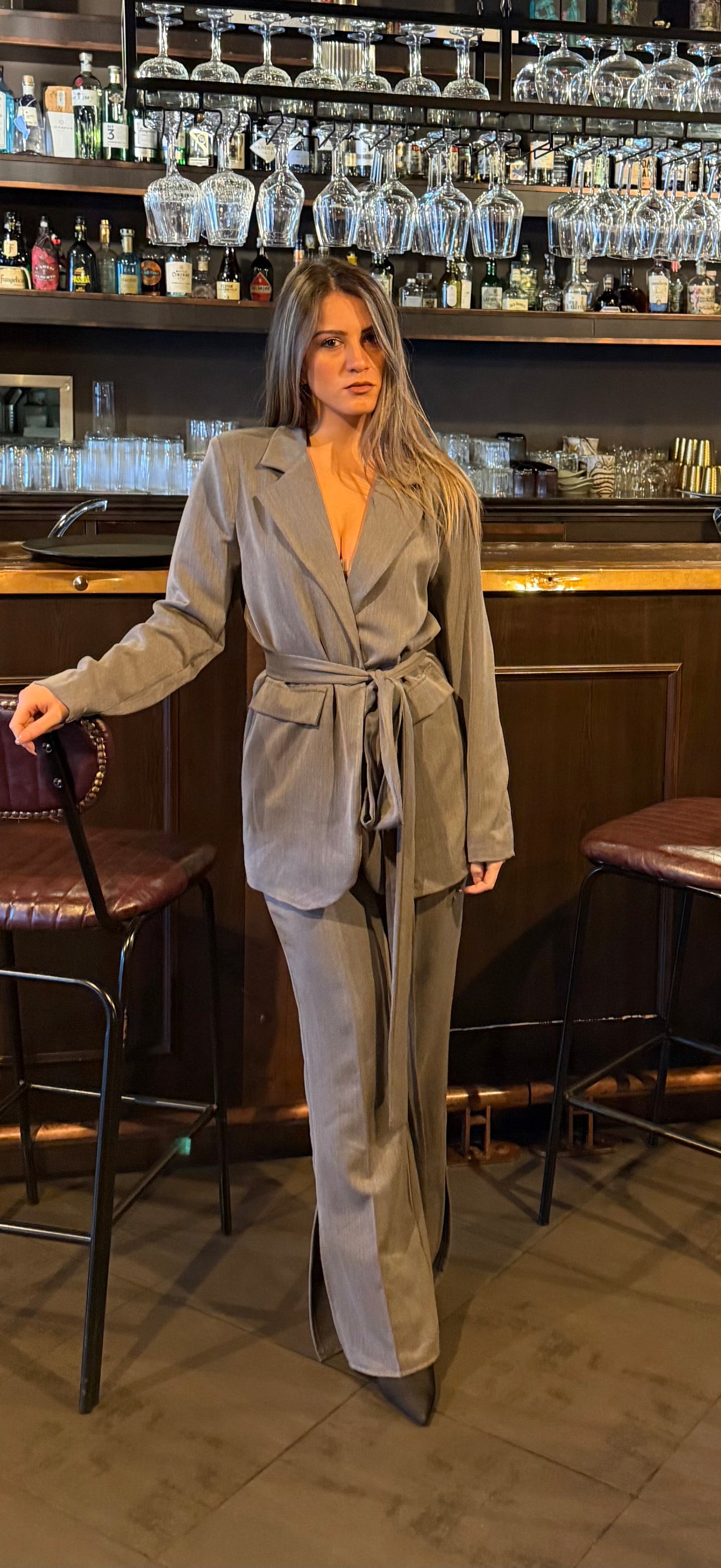 Tailleur Kimono spacco caviglia