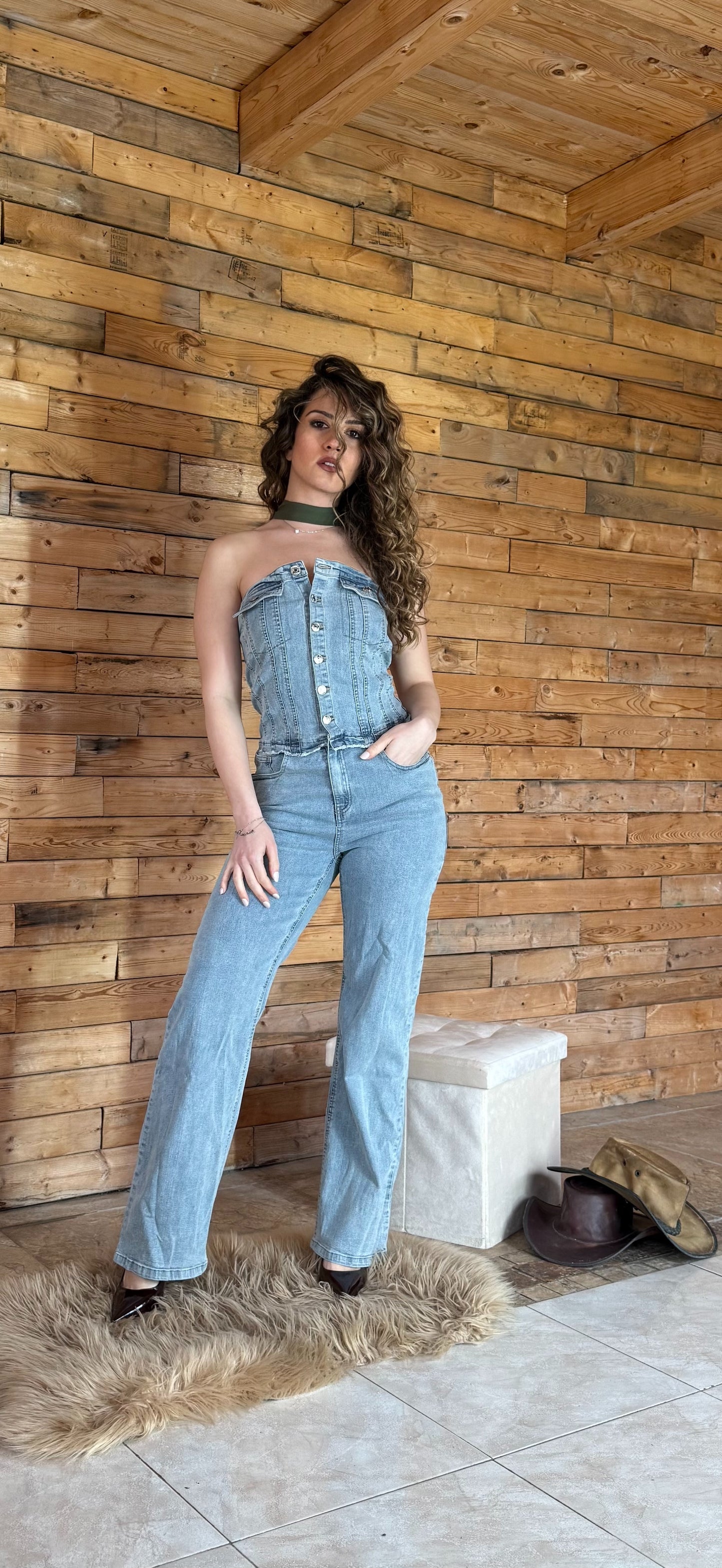 Salopette Fascia denim