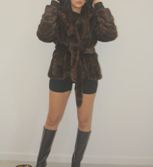 Ecofur Kimono Brown
